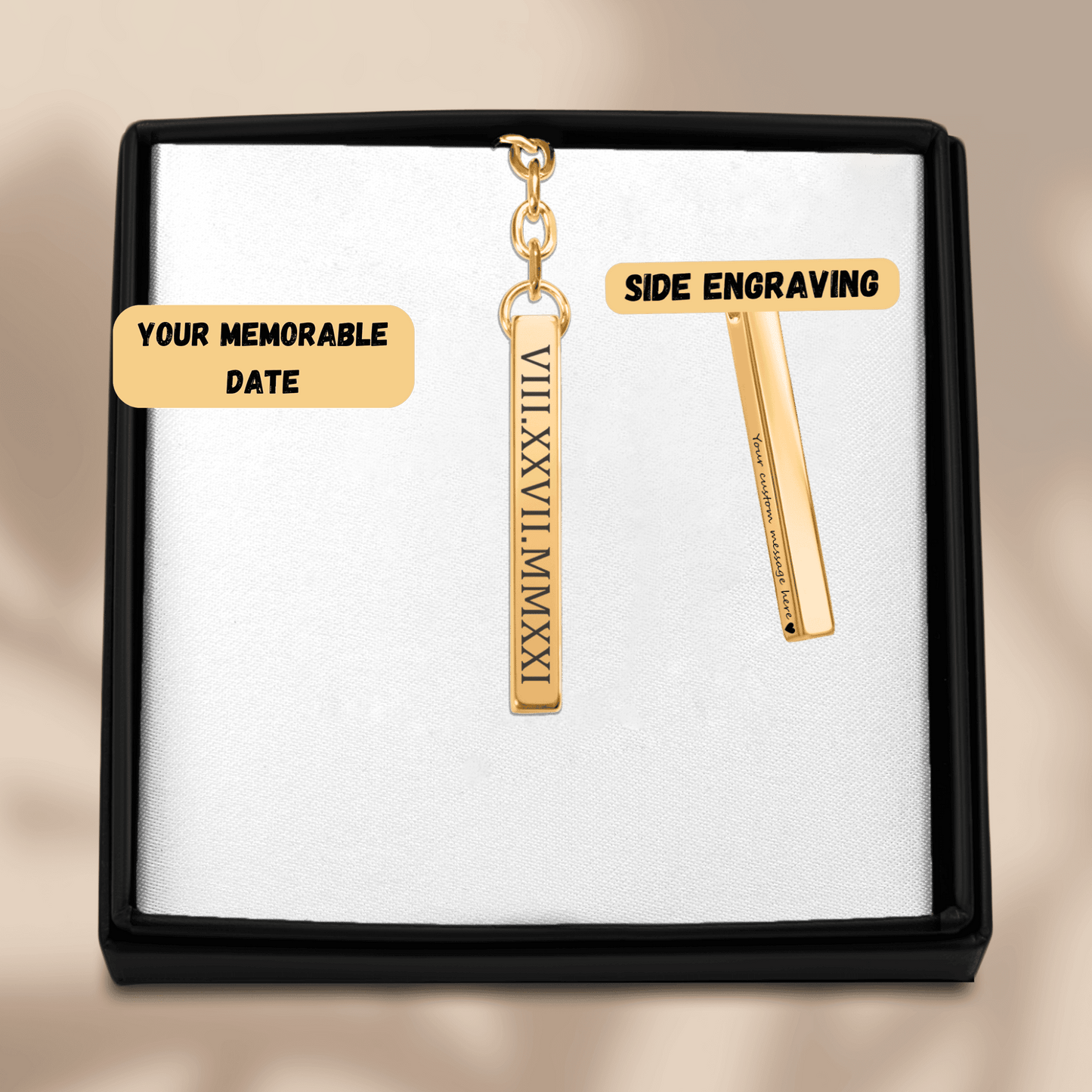 Roman Date Keychain