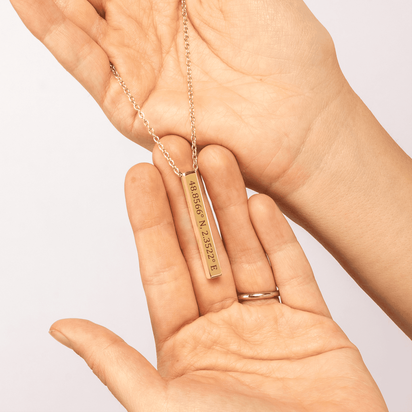 Coordinates Necklace Vertical Bar Necklace