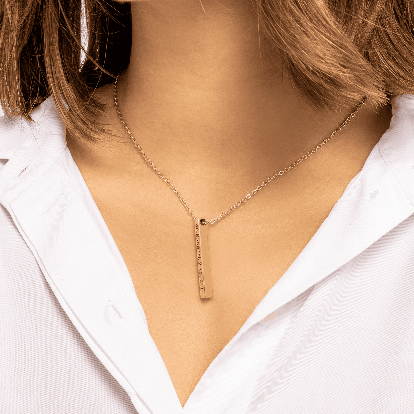 Coordinates Necklace Vertical Bar Necklace