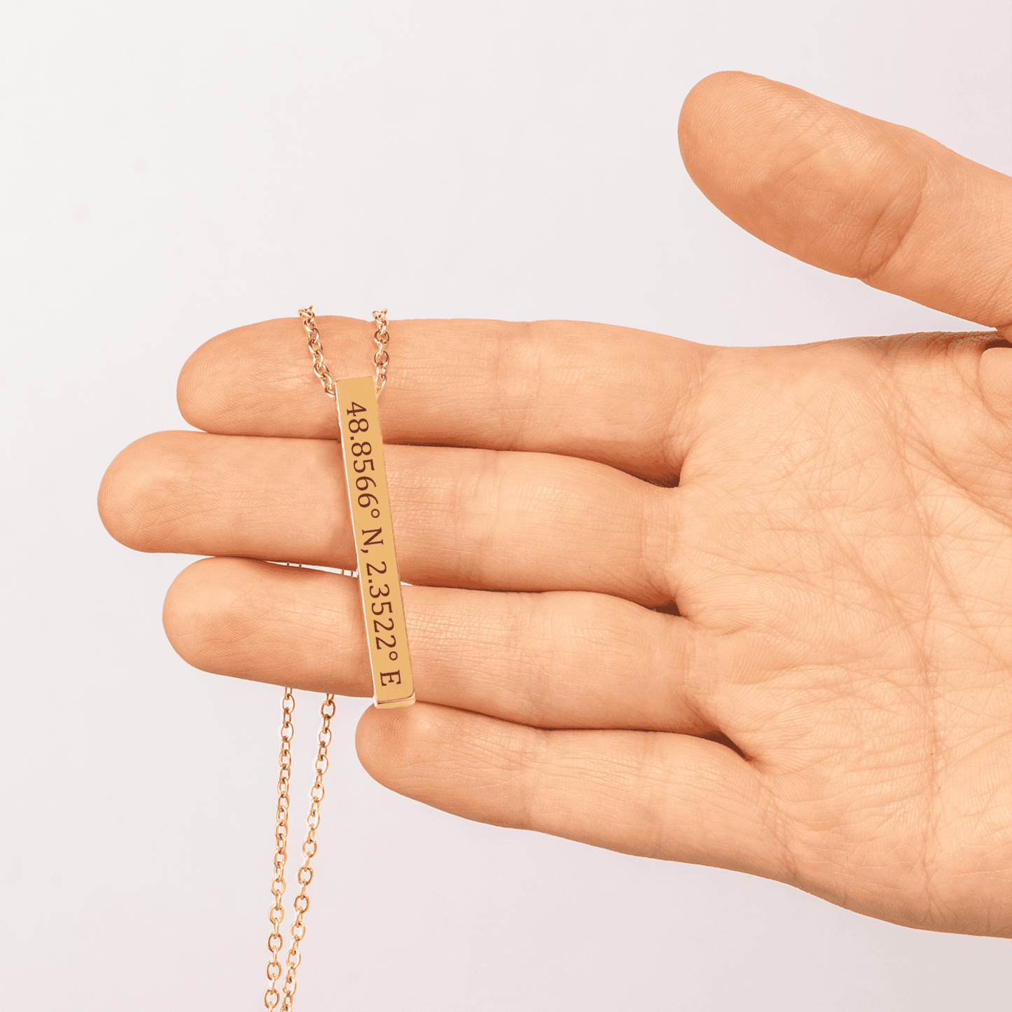 Coordinates Necklace Vertical Bar Necklace