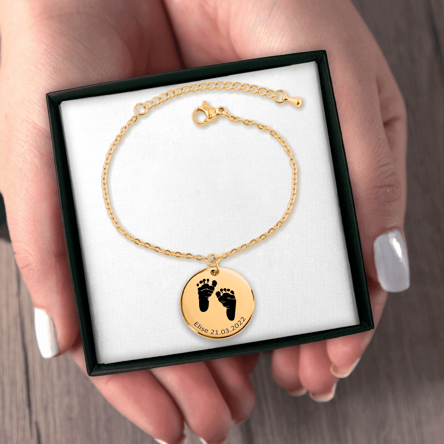Actual Feet Print Coin Bracelet