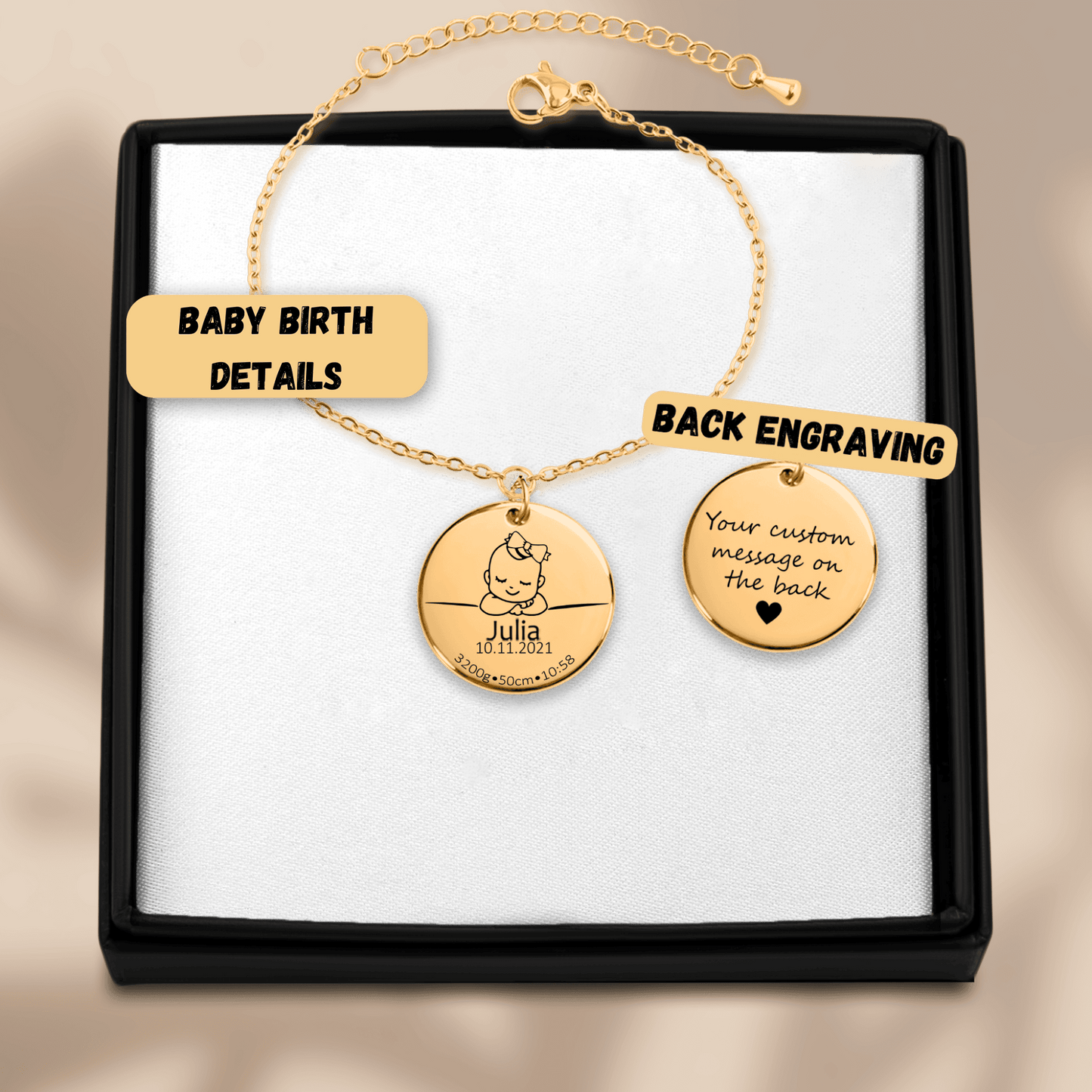 Baby Birth Coin Bracelet