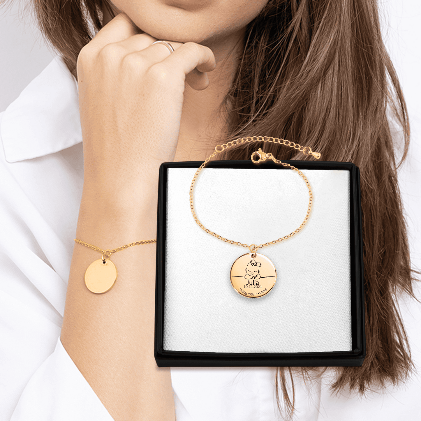 Baby Birth Coin Bracelet