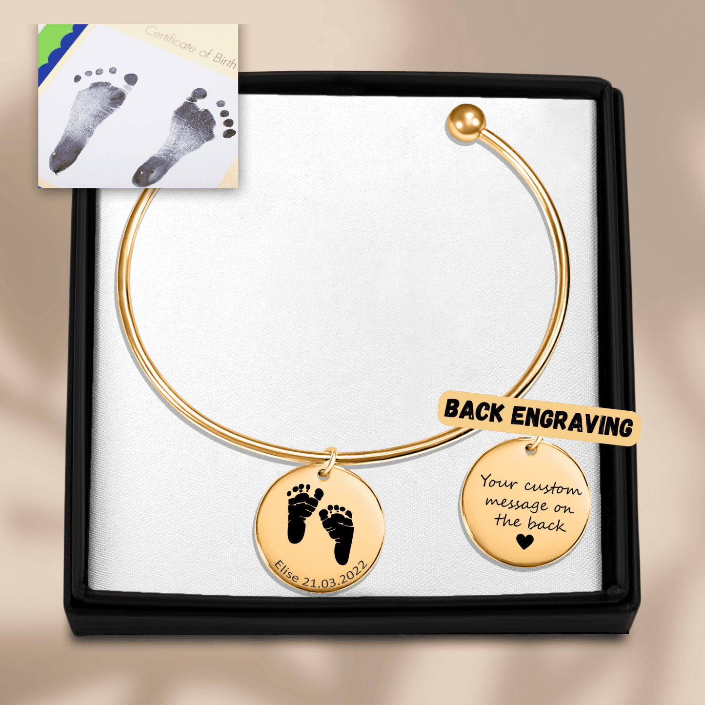 Actual Feet Print Bangles