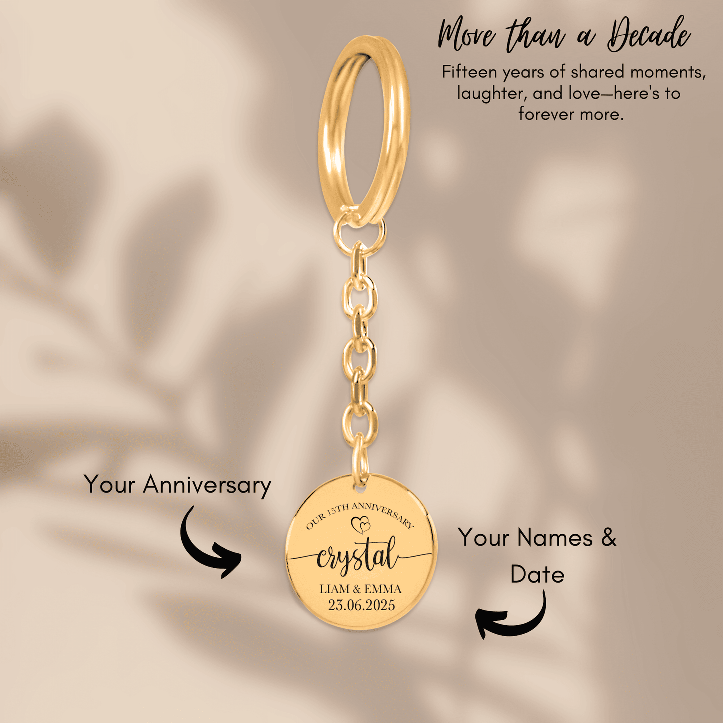 15th Crystal Anniversary Coin Keychain