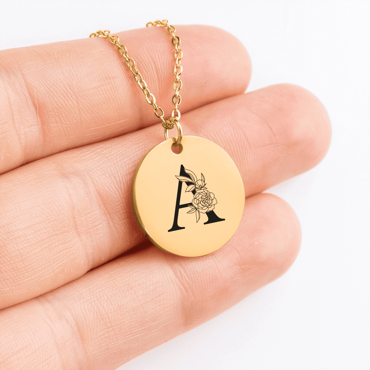 Floral Initial Necklace – A