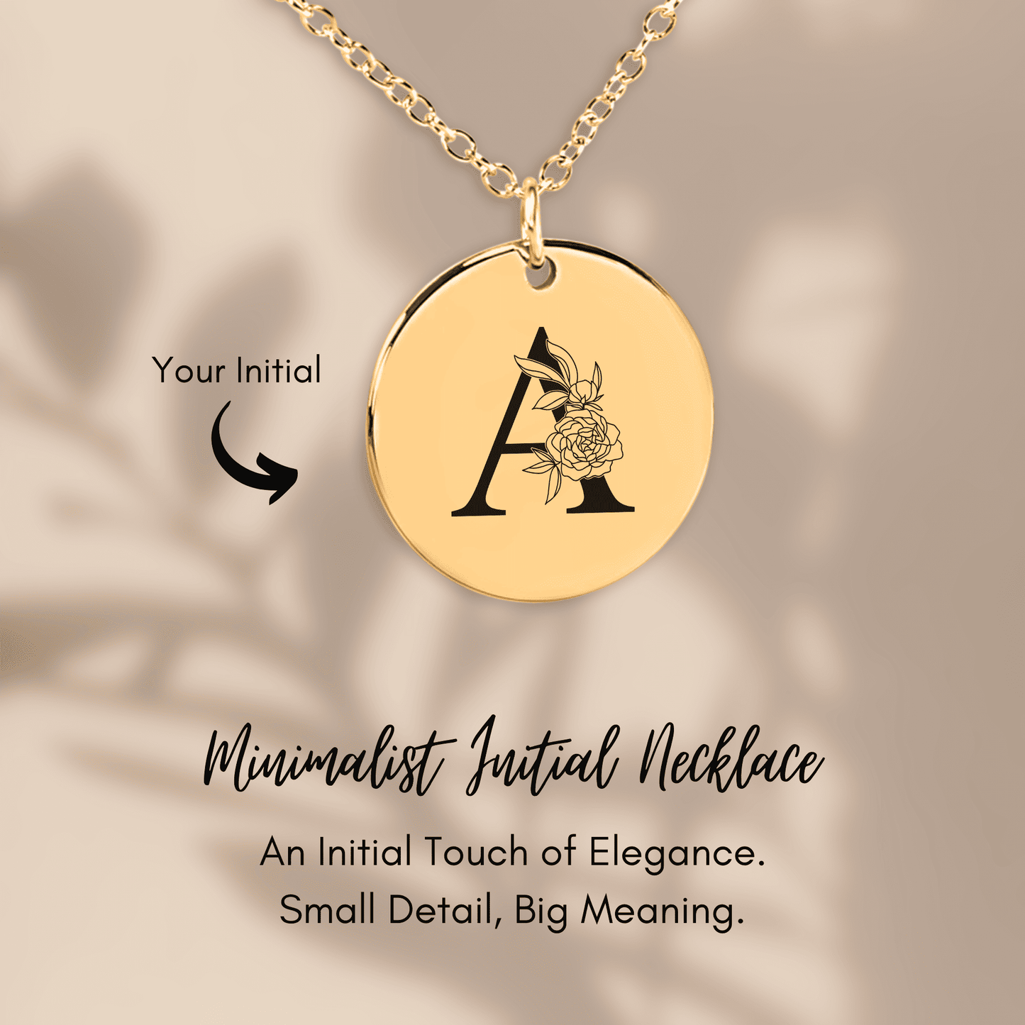 Floral Initial Necklace – A