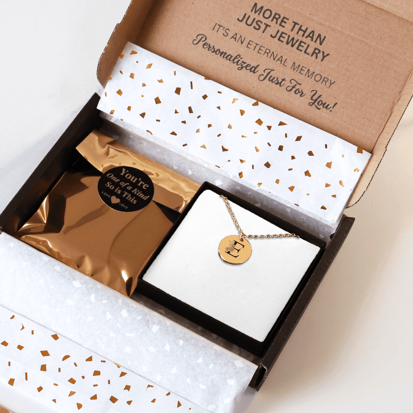 Floral Initial Necklace – E