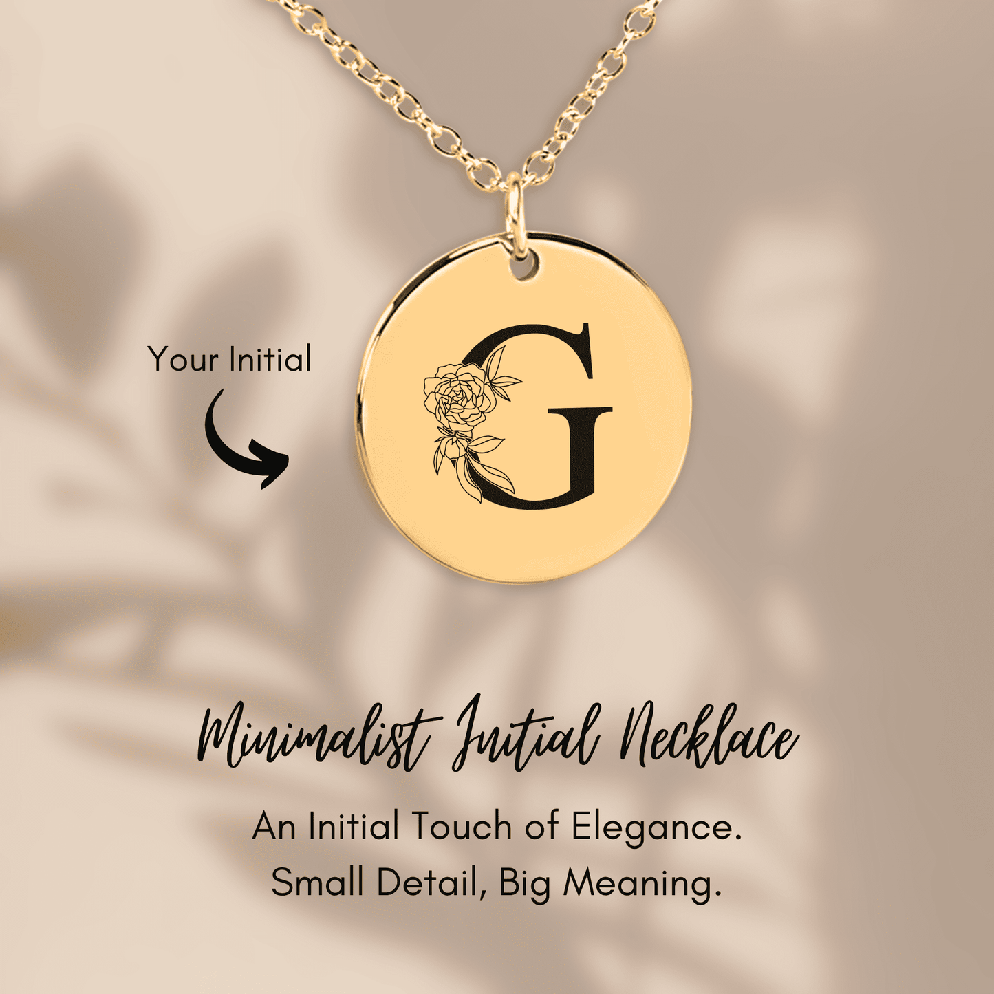Floral Initial Necklace – G