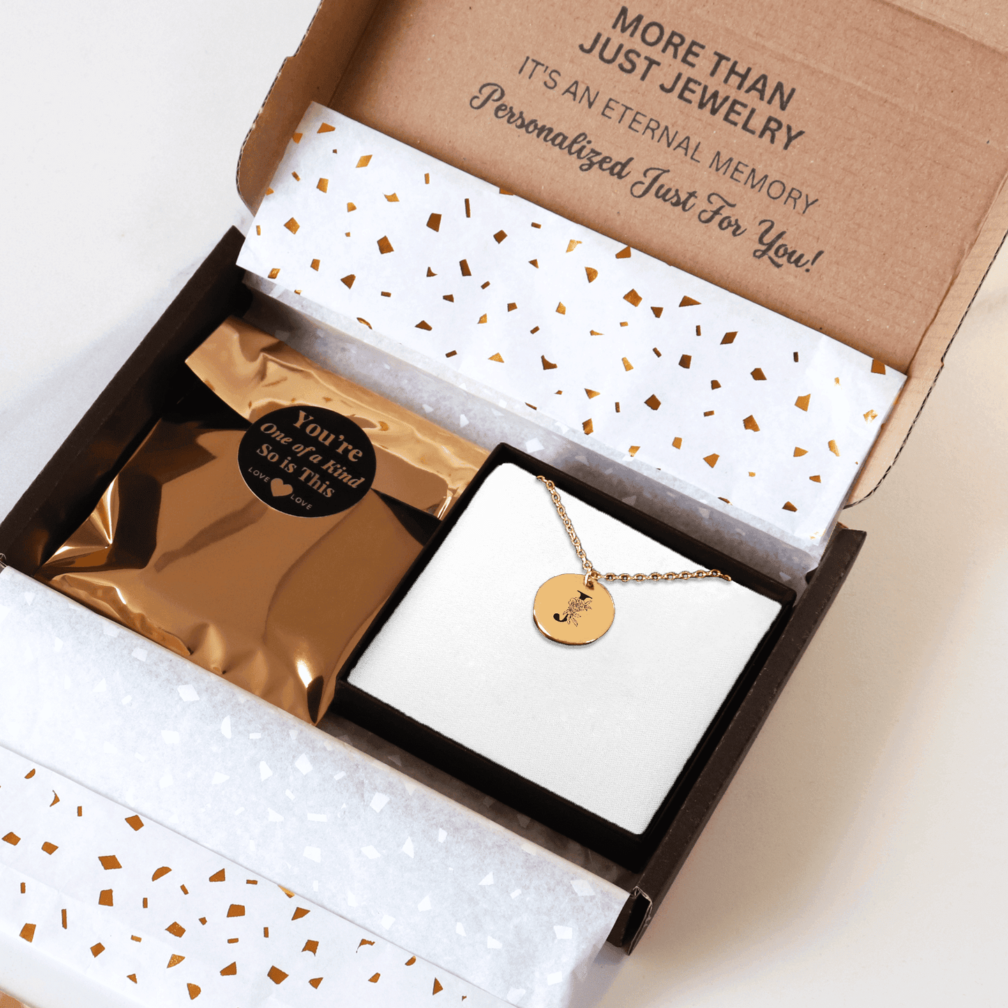 Floral Initial Necklace – J