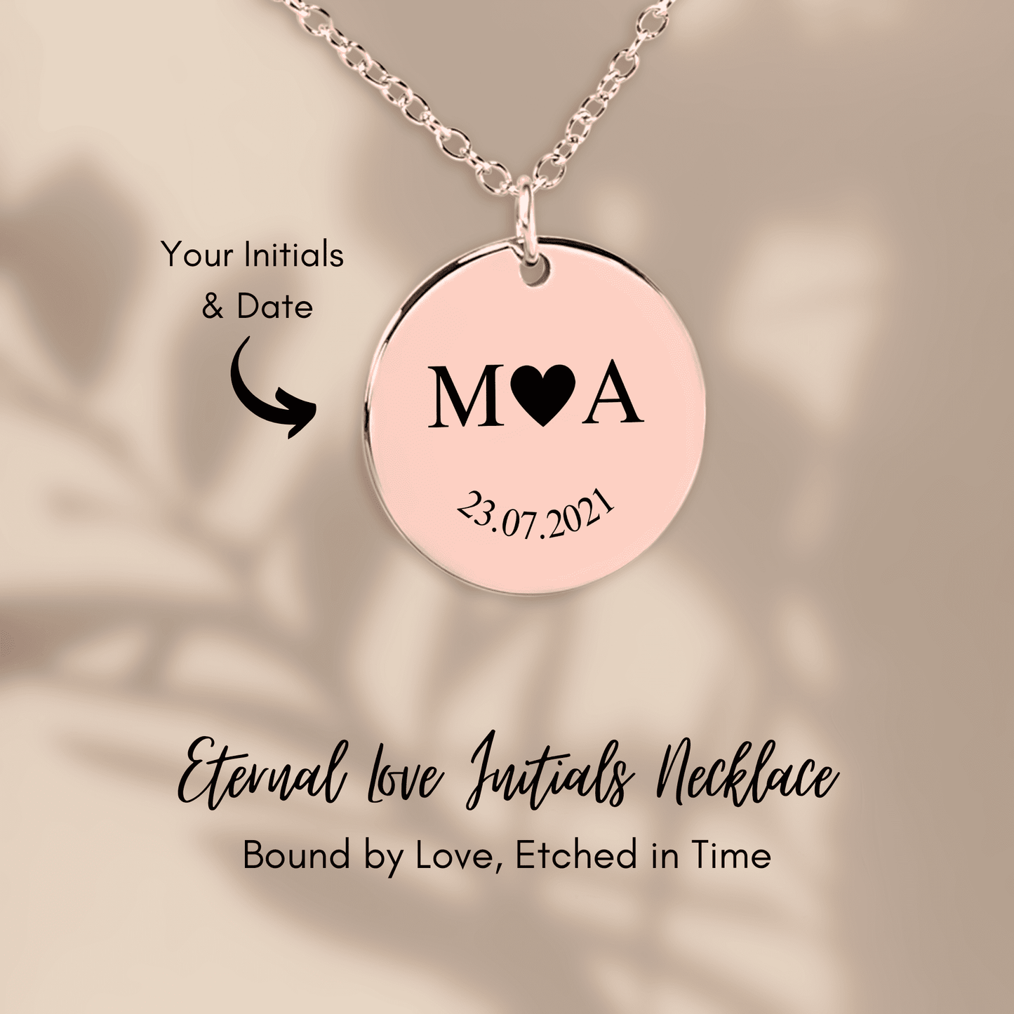 Etched In Time Initials Necklace