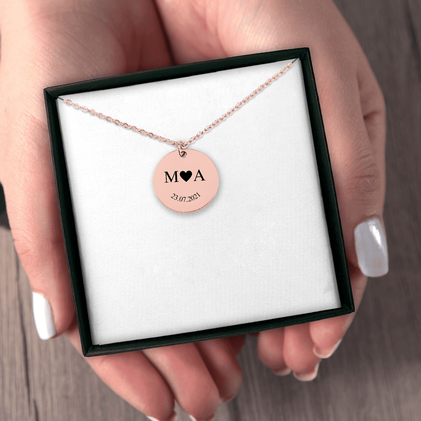 Etched In Time Initials Necklace