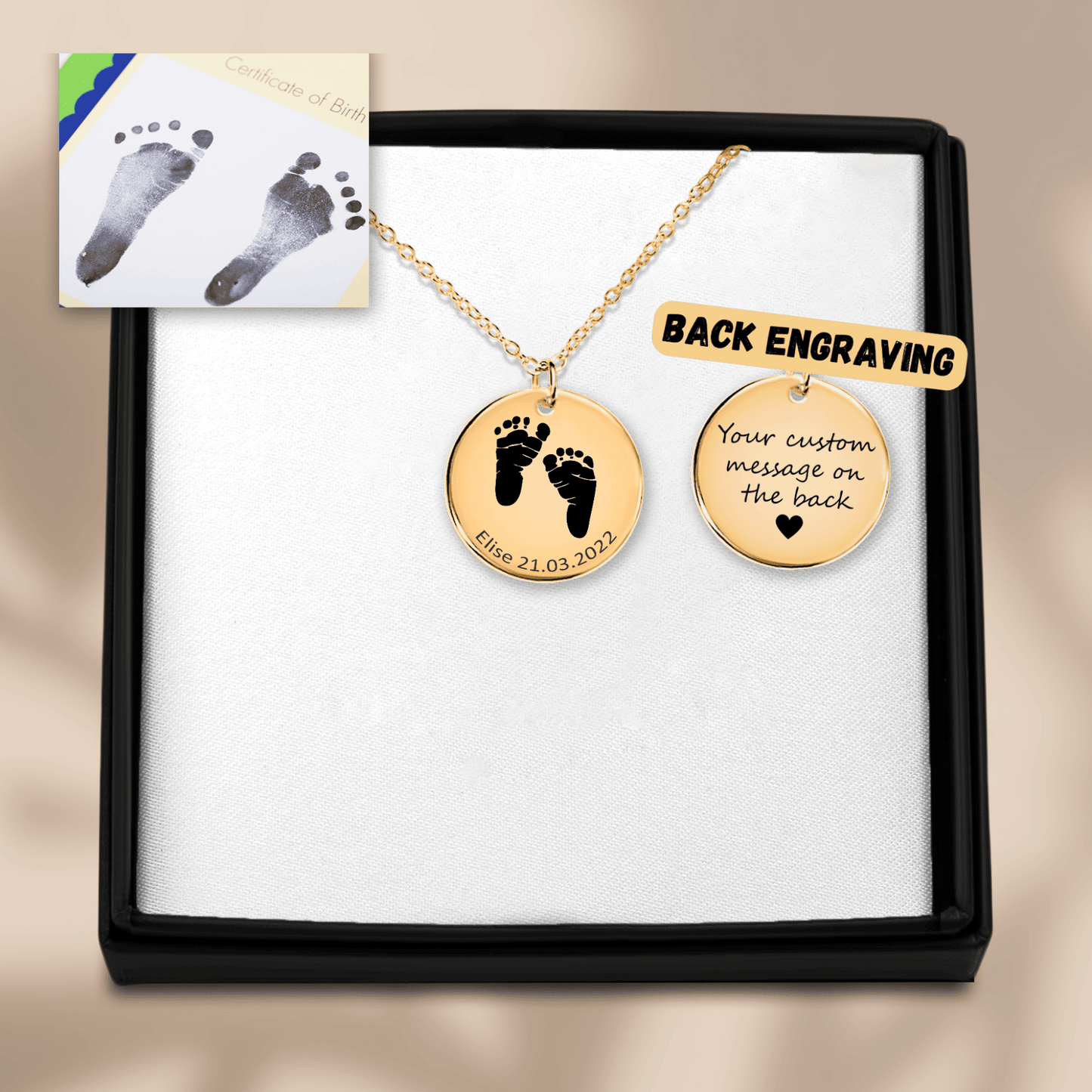 Actual Feet Print Necklace
