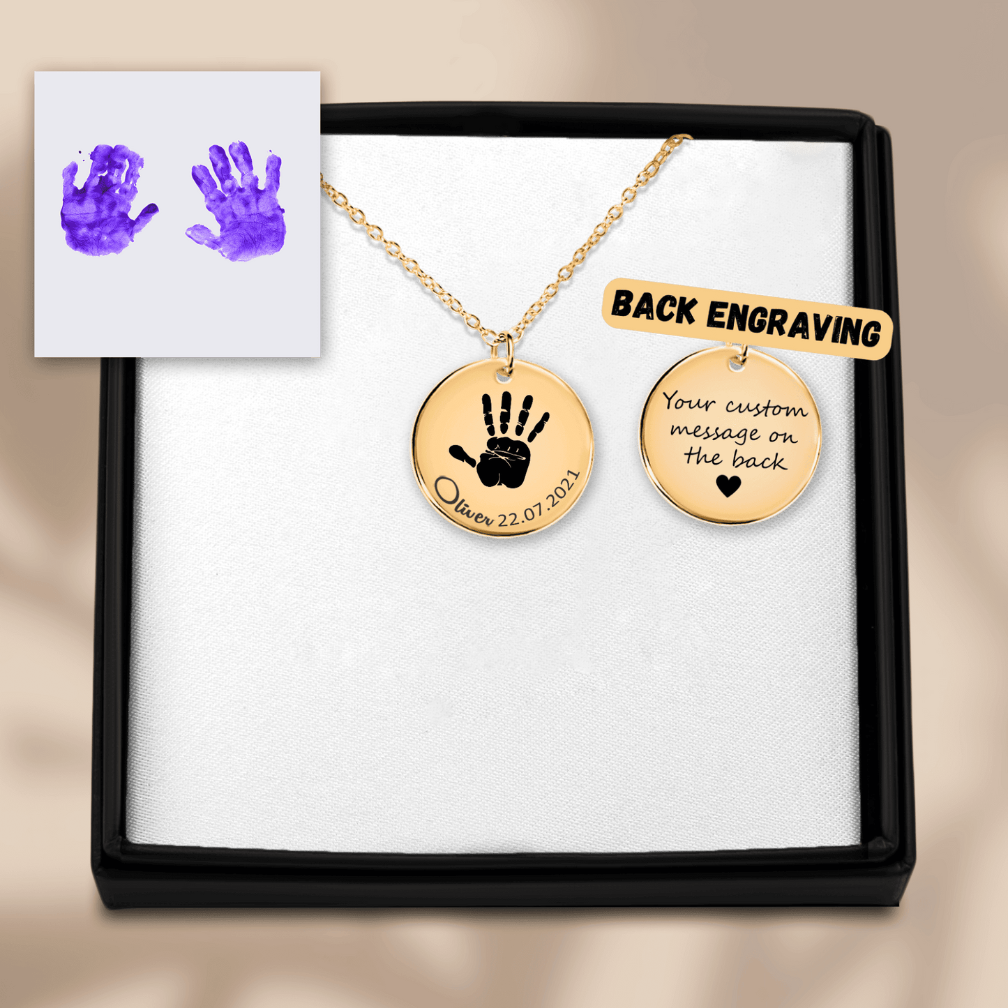 Actual Hand Print Necklace