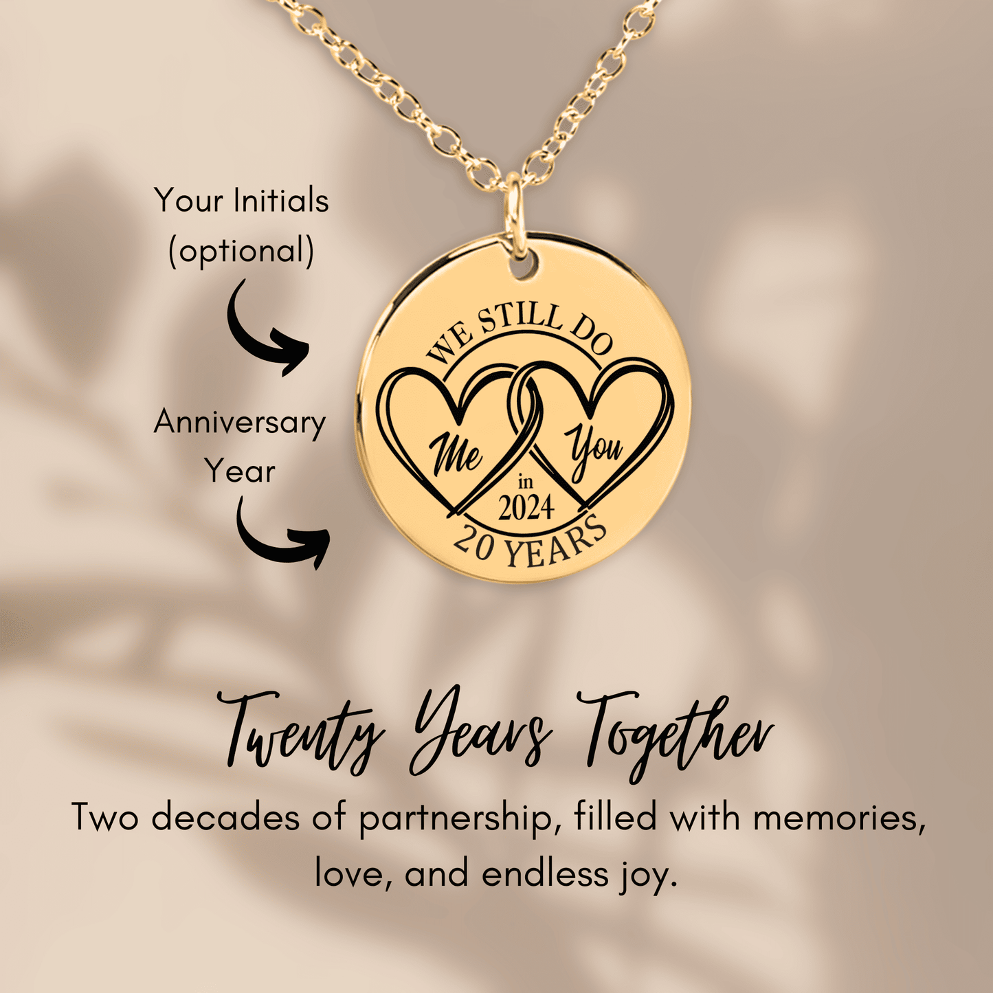20th Years Anniversary Coin Necklace