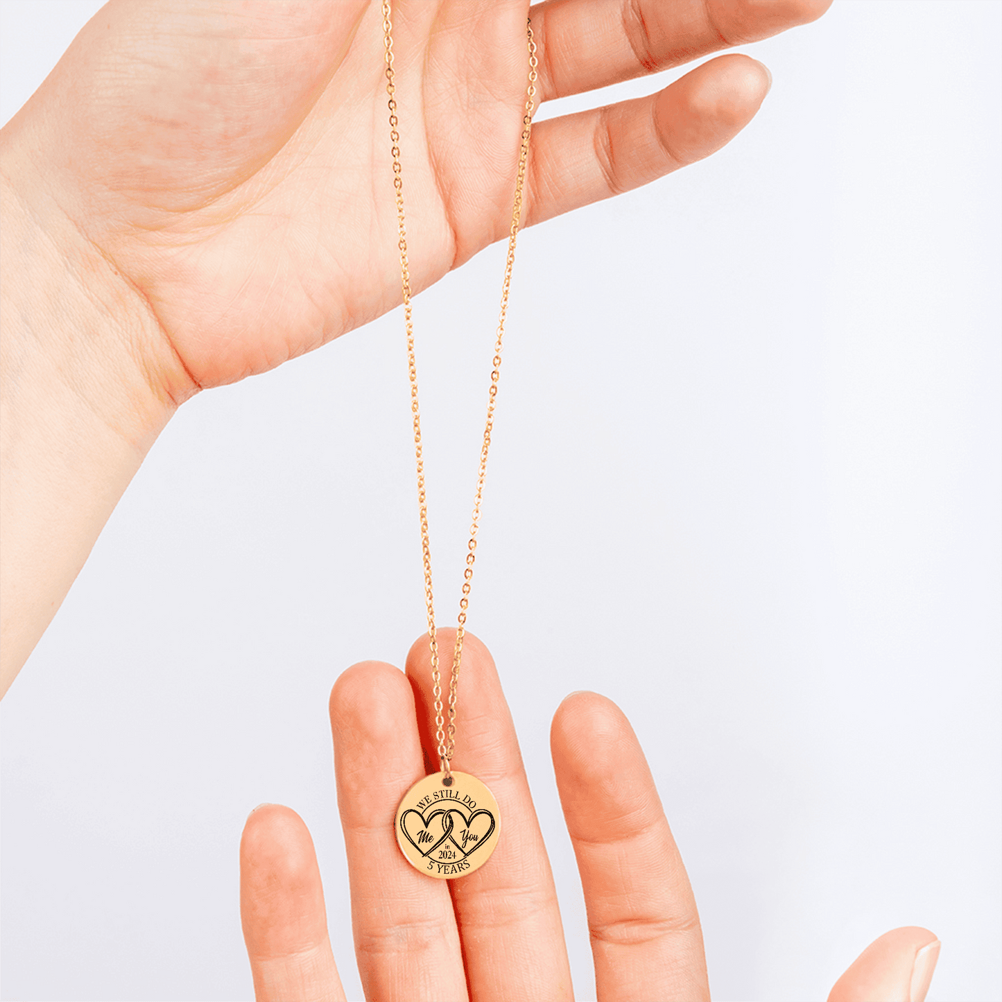 5th Years Anniversary Coin Necklace