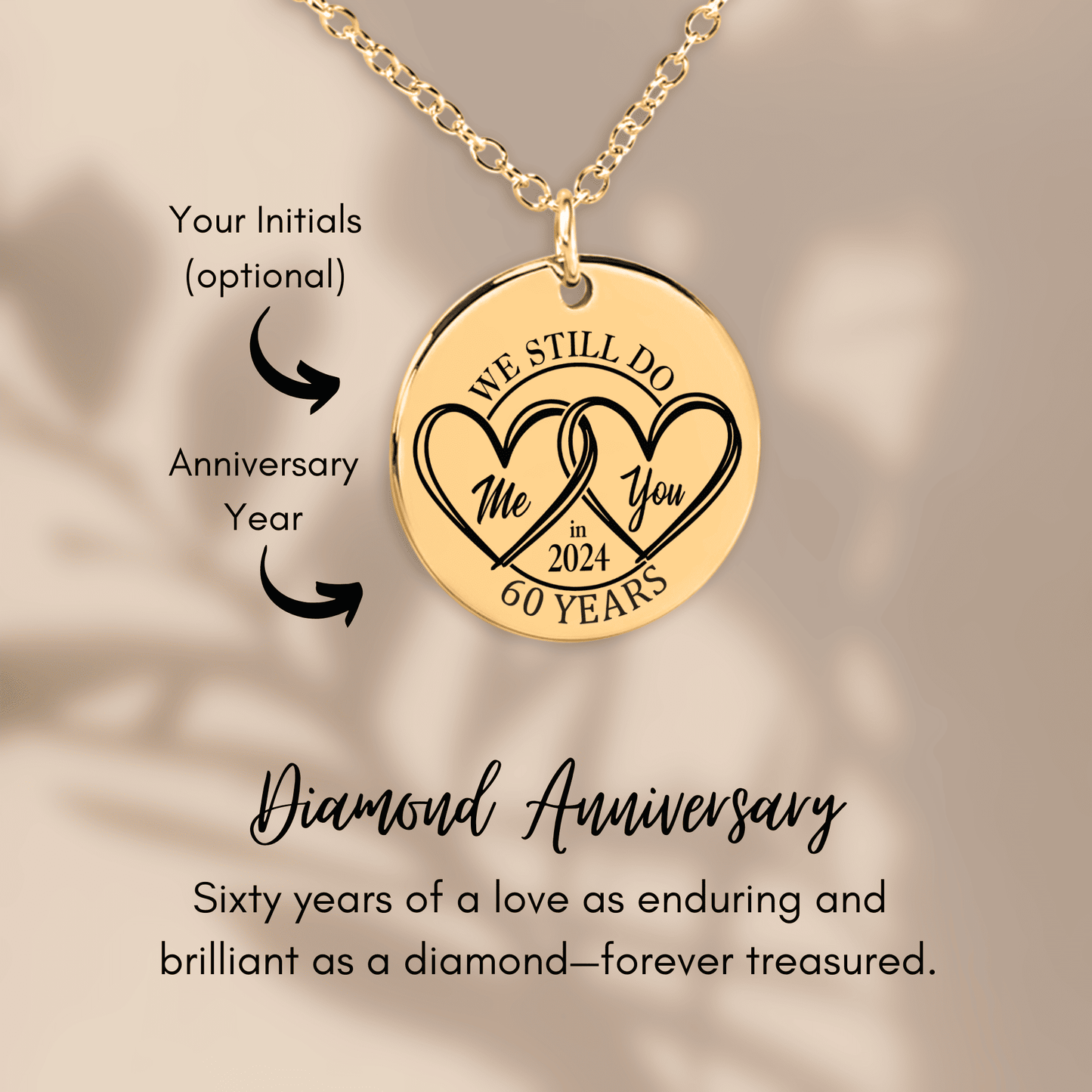 60th Years Anniversary Coin Necklace