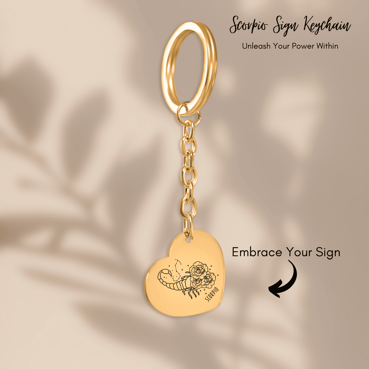 Scorpio Zodiac Sign Heart Keychain