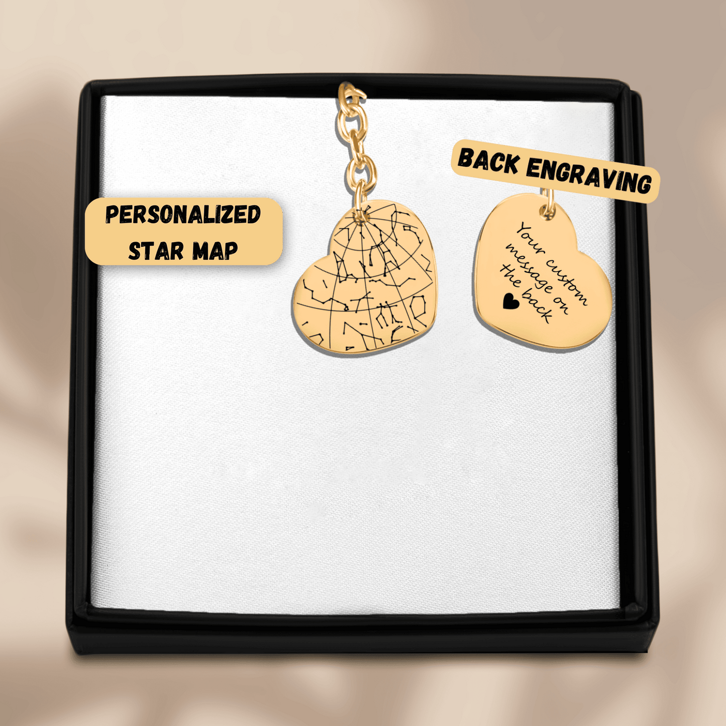 Star Map Heart Keychain