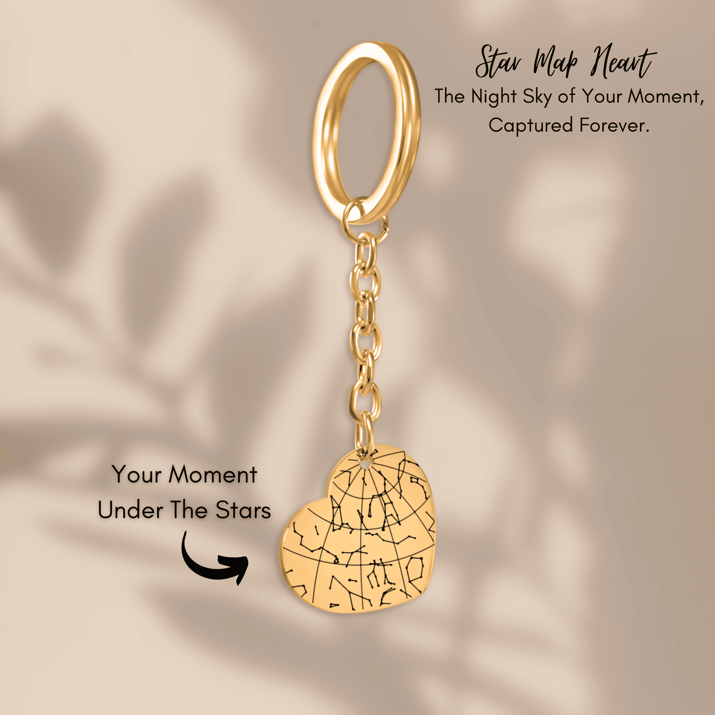 Star Map Heart Keychain