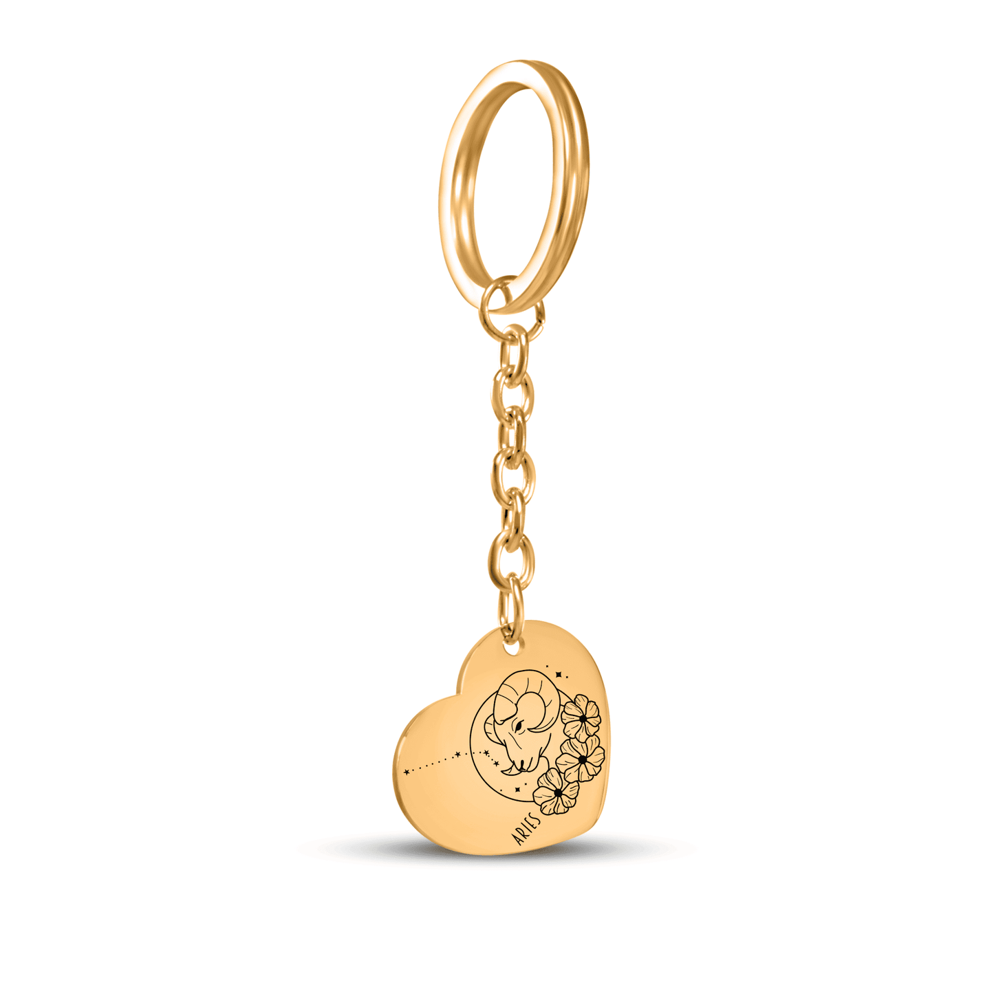 Aries Zodiac Sign Heart Keychain