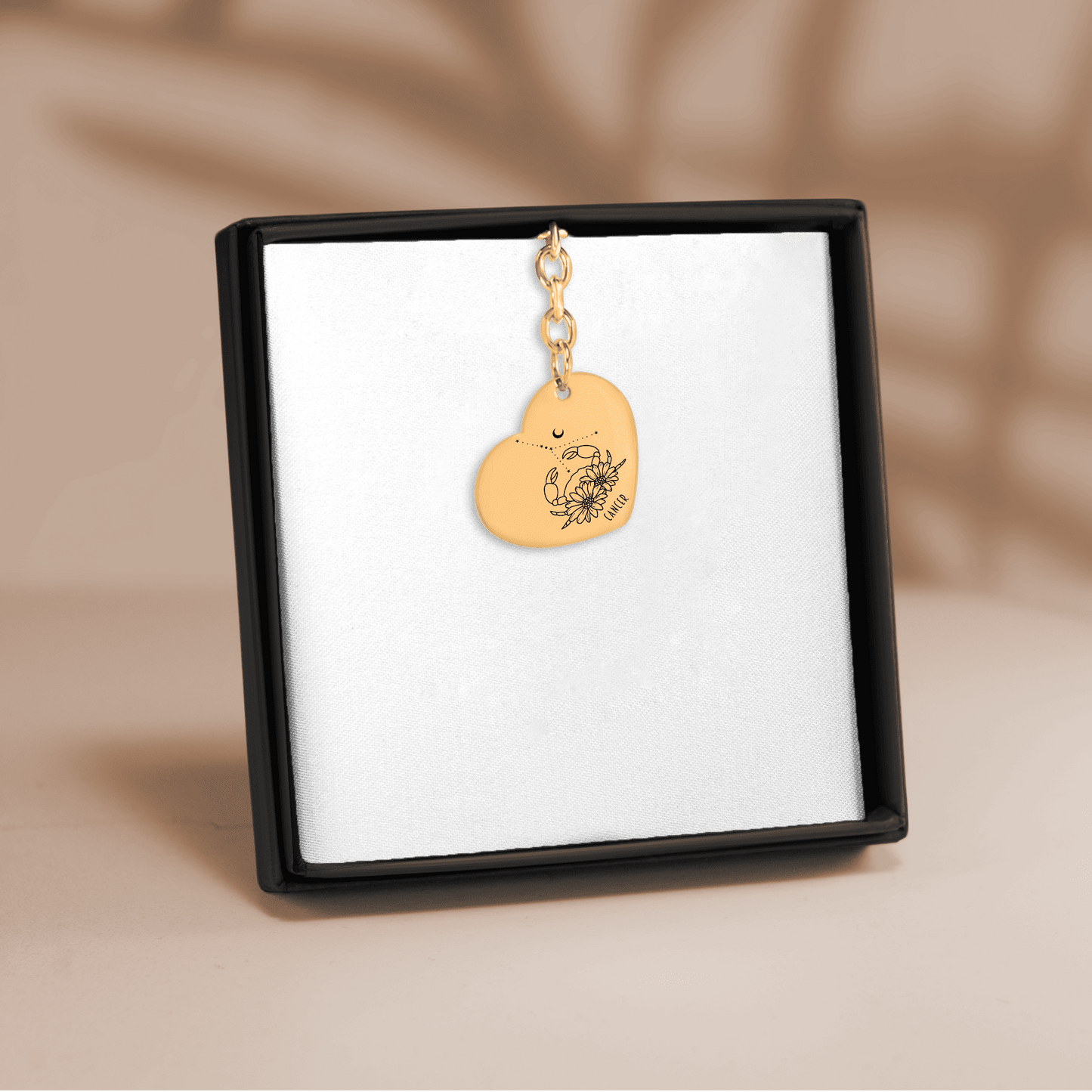 Cancer Zodiac Sign Heart Keychain