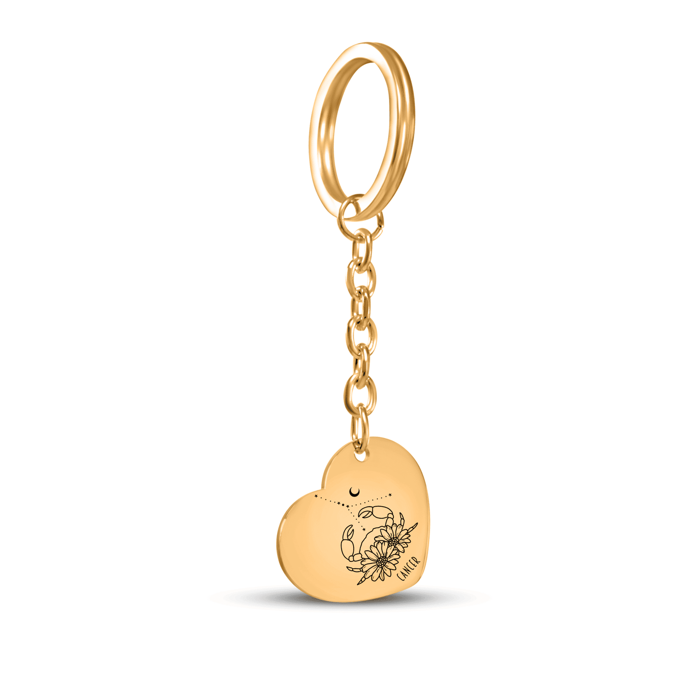 Cancer Zodiac Sign Heart Keychain