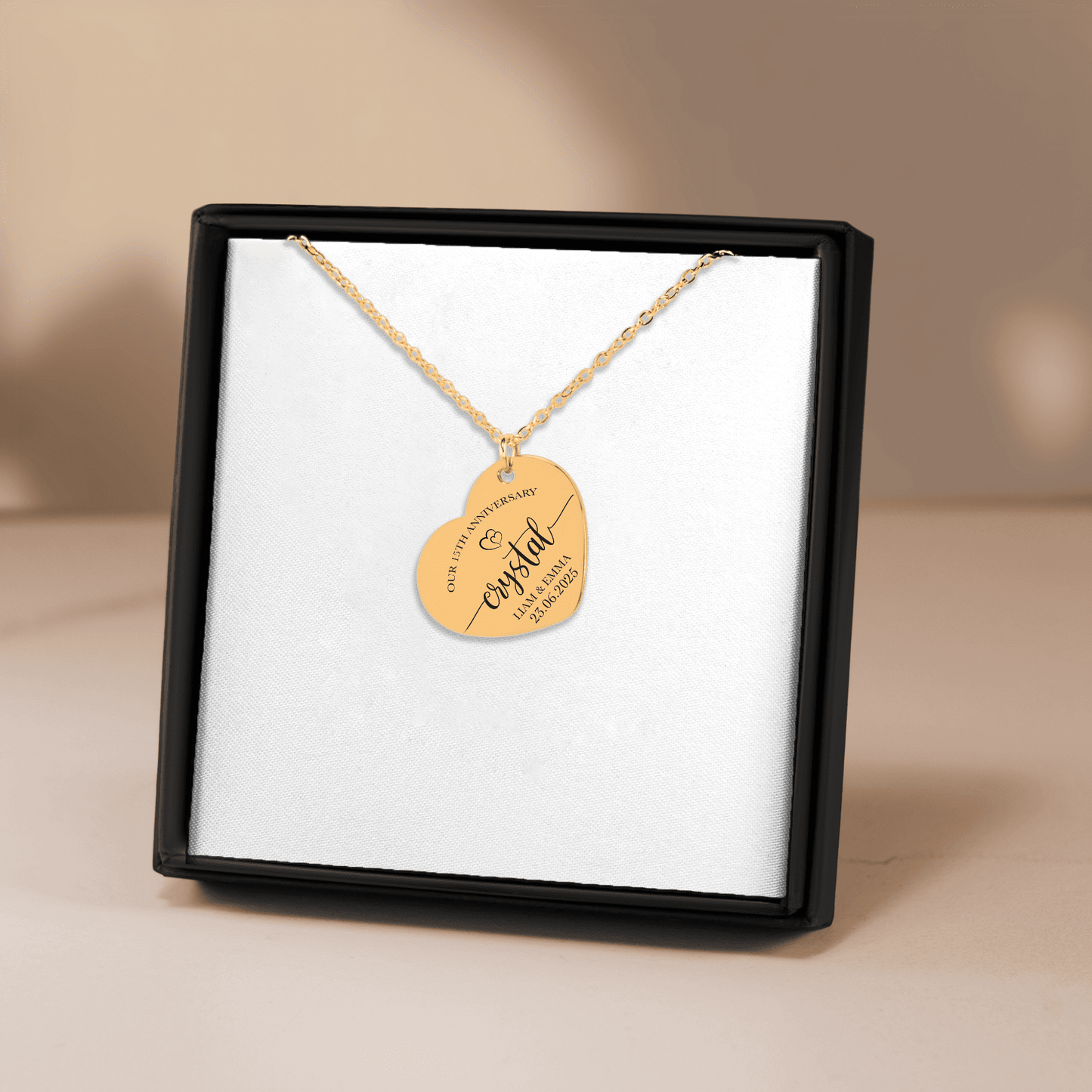 15th Crystal Anniversary Heart Necklace
