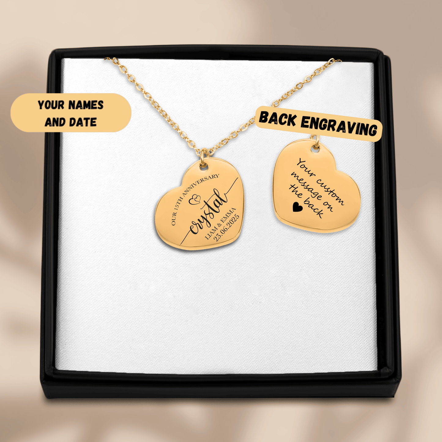 15th Crystal Anniversary Heart Necklace