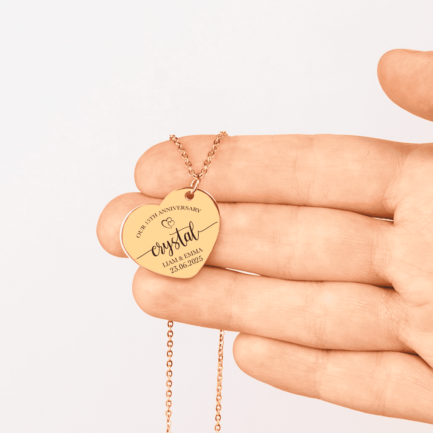 15th Crystal Anniversary Heart Necklace