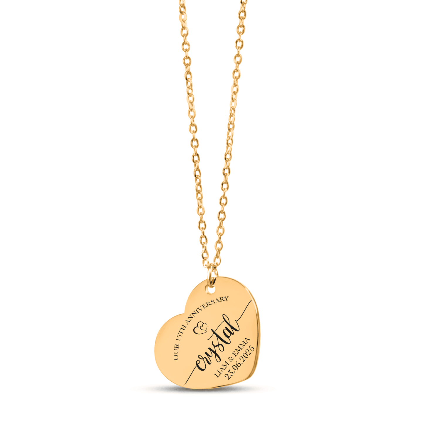 15th Crystal Anniversary Heart Necklace