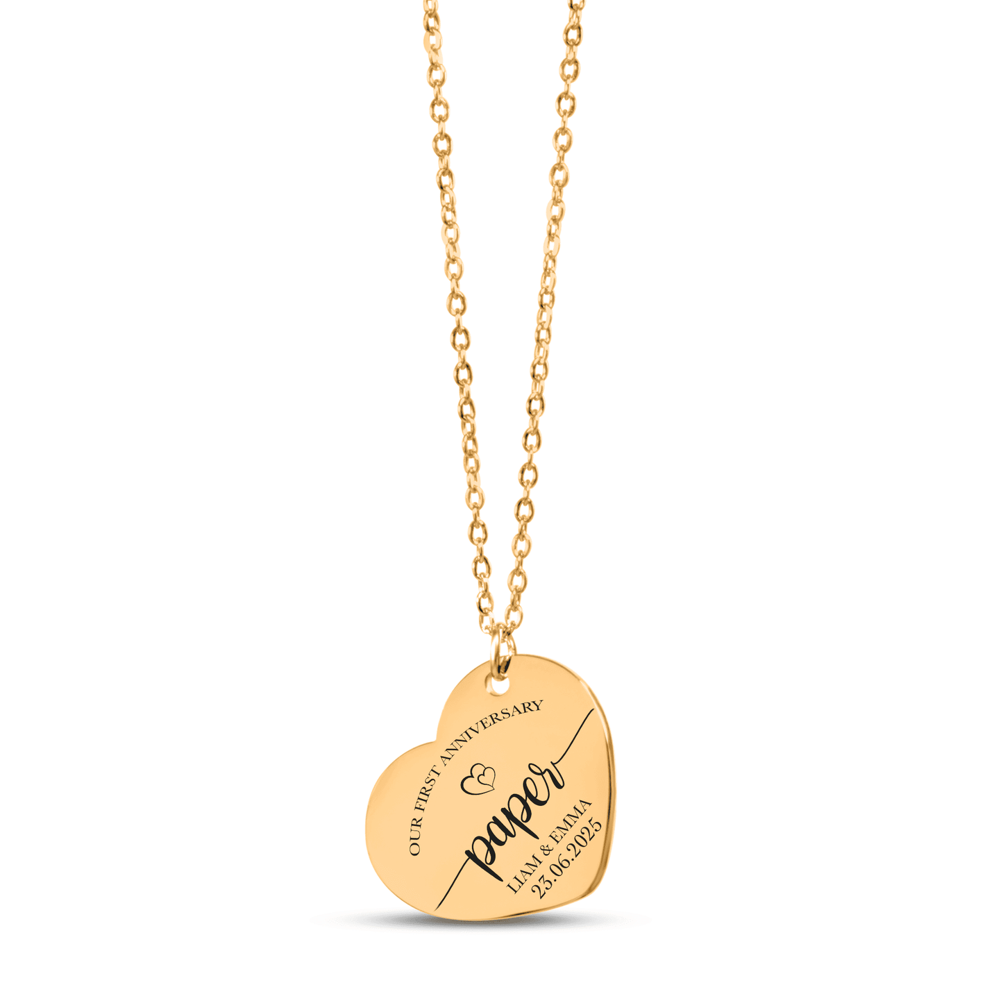 1st Paper Anniversary Heart Necklace