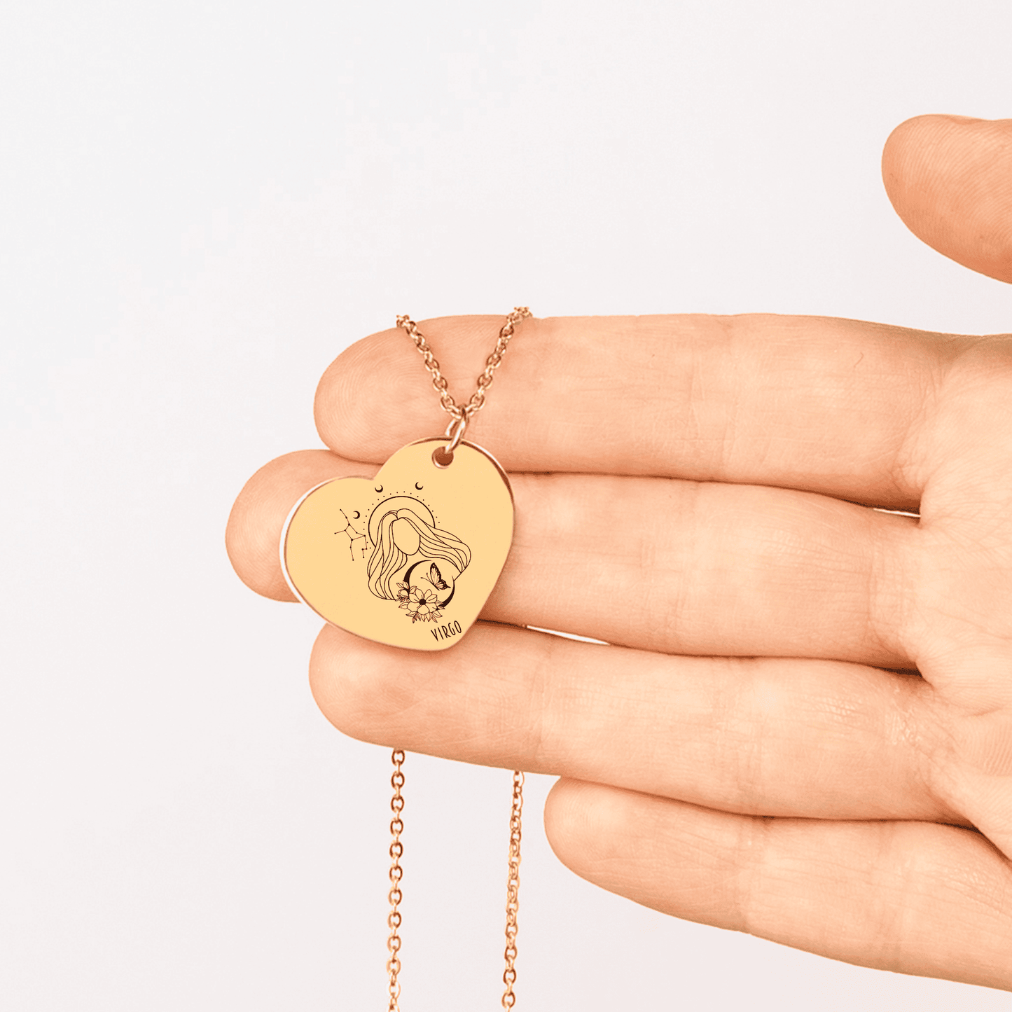 Virgo Zodiac Sign Heart Necklace