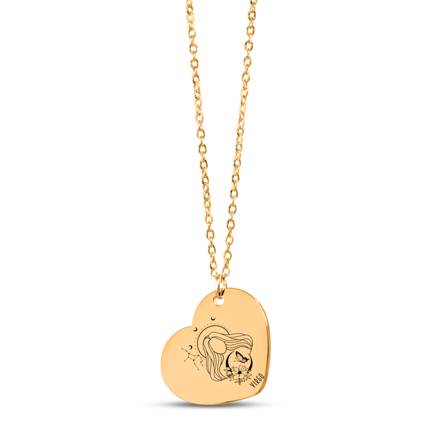 Virgo Zodiac Sign Heart Necklace