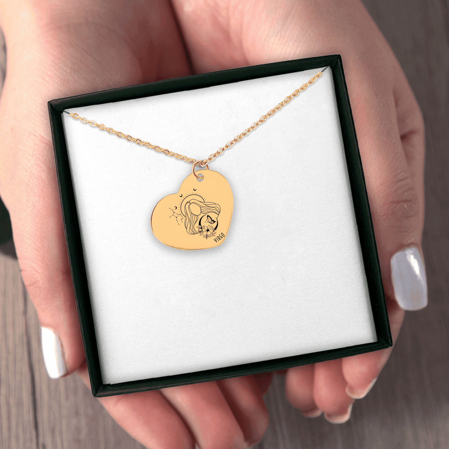 Virgo Zodiac Sign Heart Necklace
