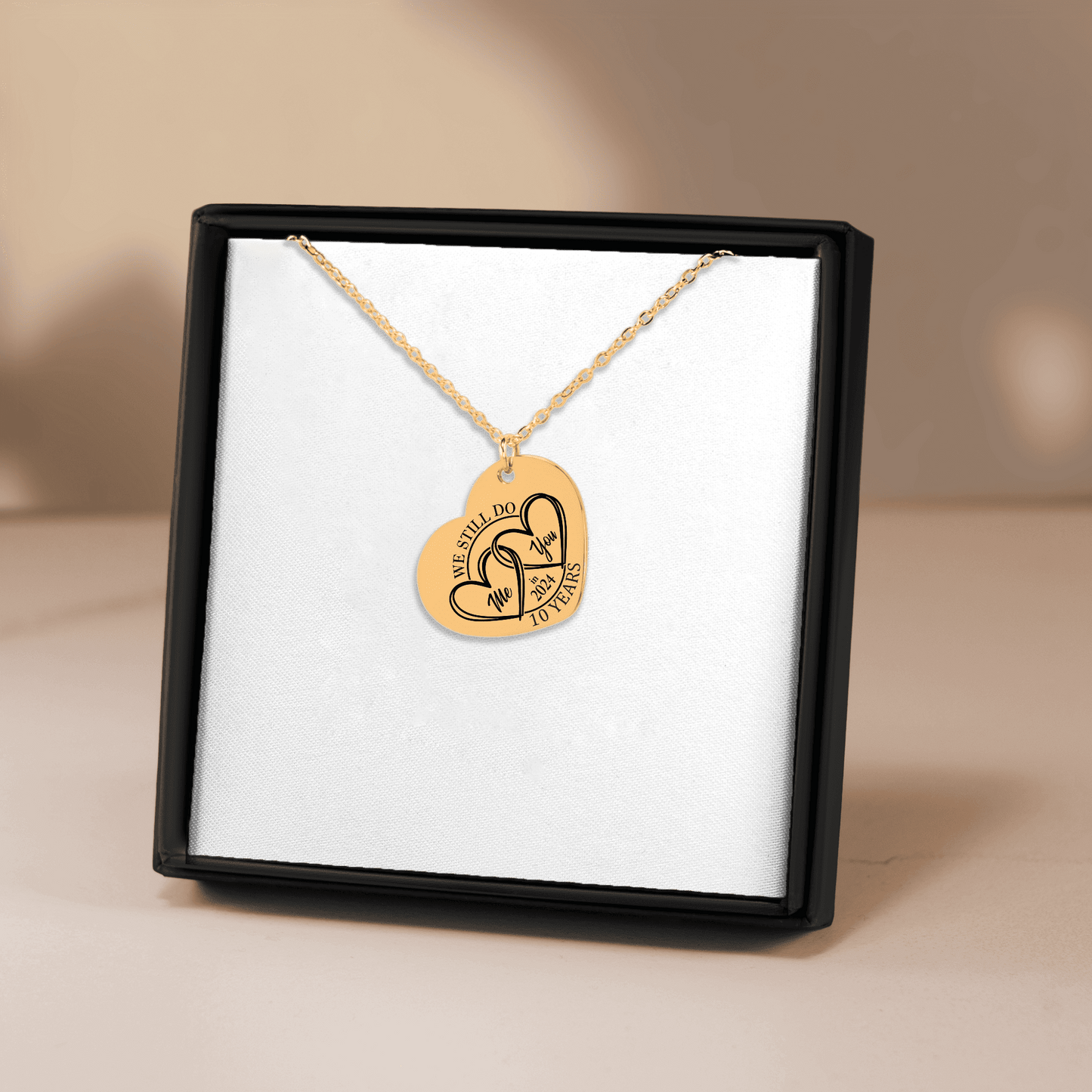 10th Years Anniversaries Heart Necklace