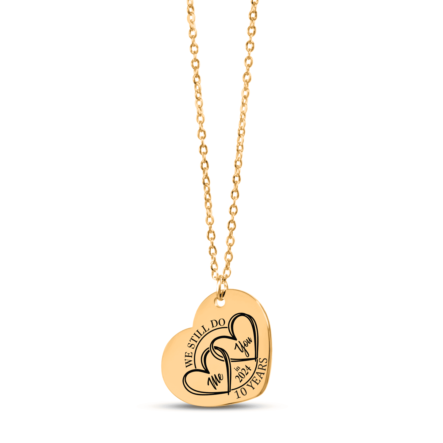 10th Years Anniversaries Heart Necklace