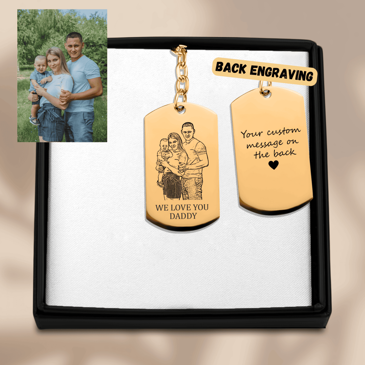 Family Portrait Tag Keychain
