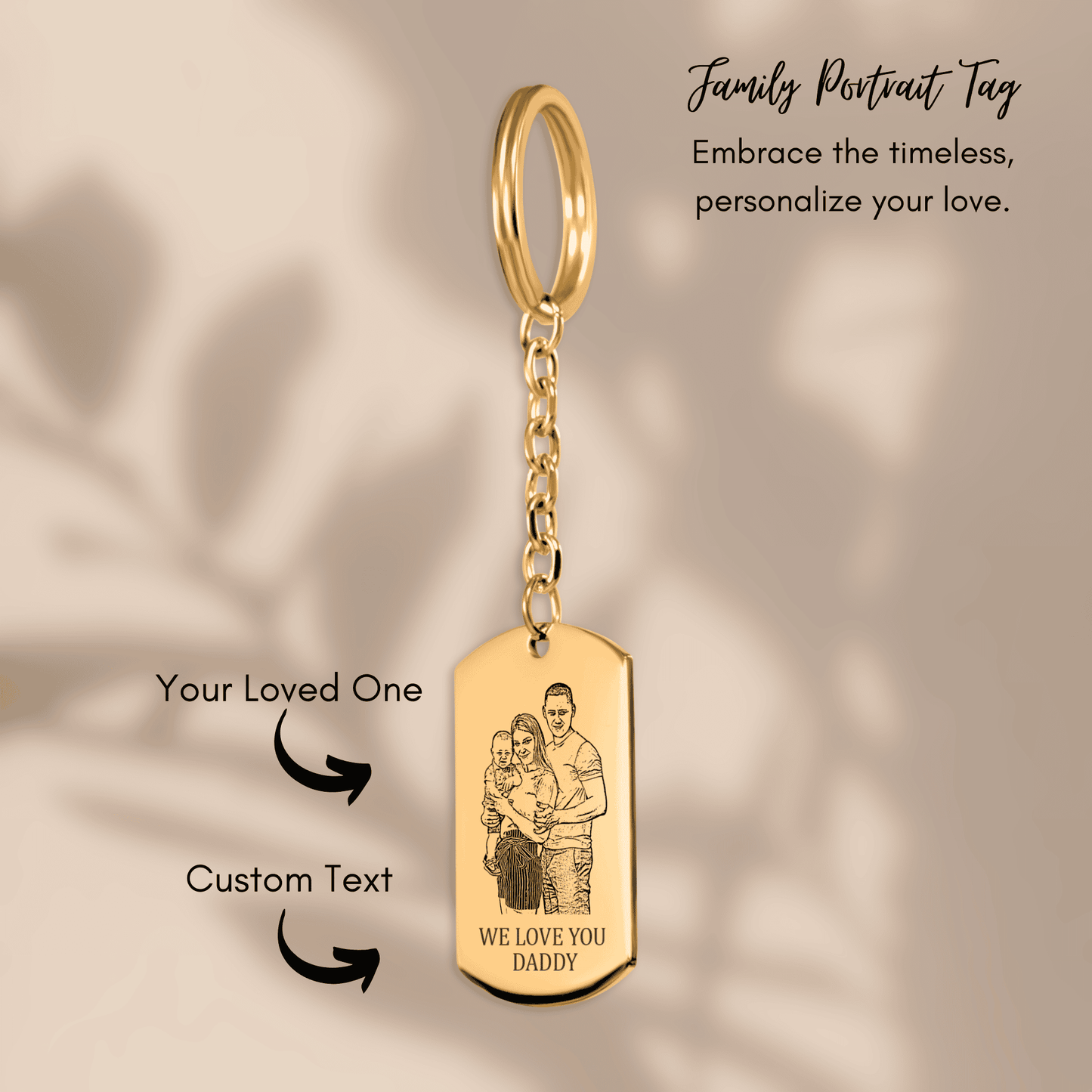 Family Portrait Tag Keychain