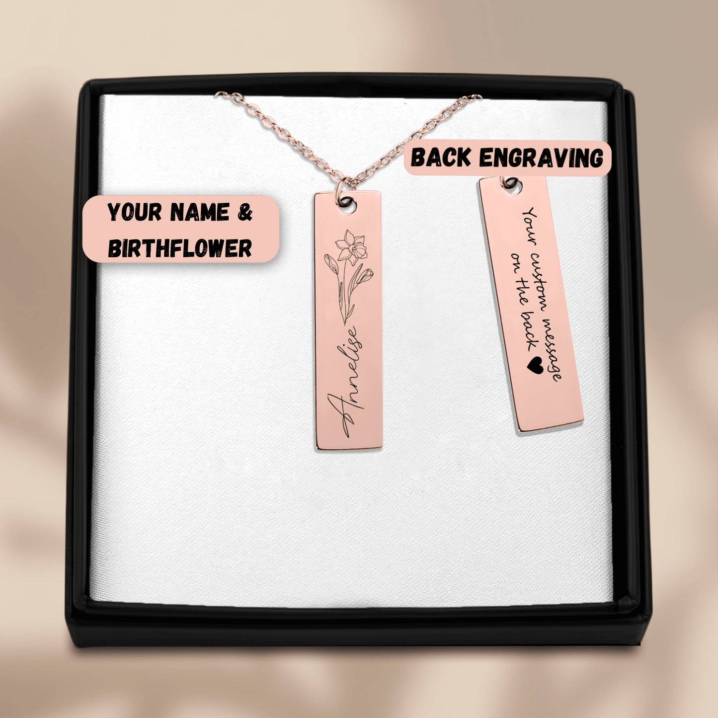 Name & Birthflower Necklace