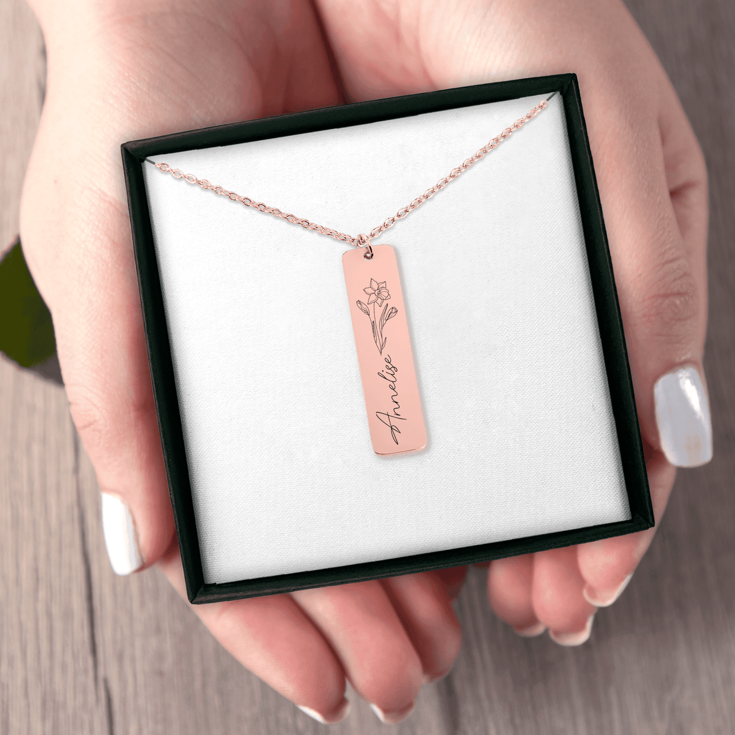 Name & Birthflower Necklace