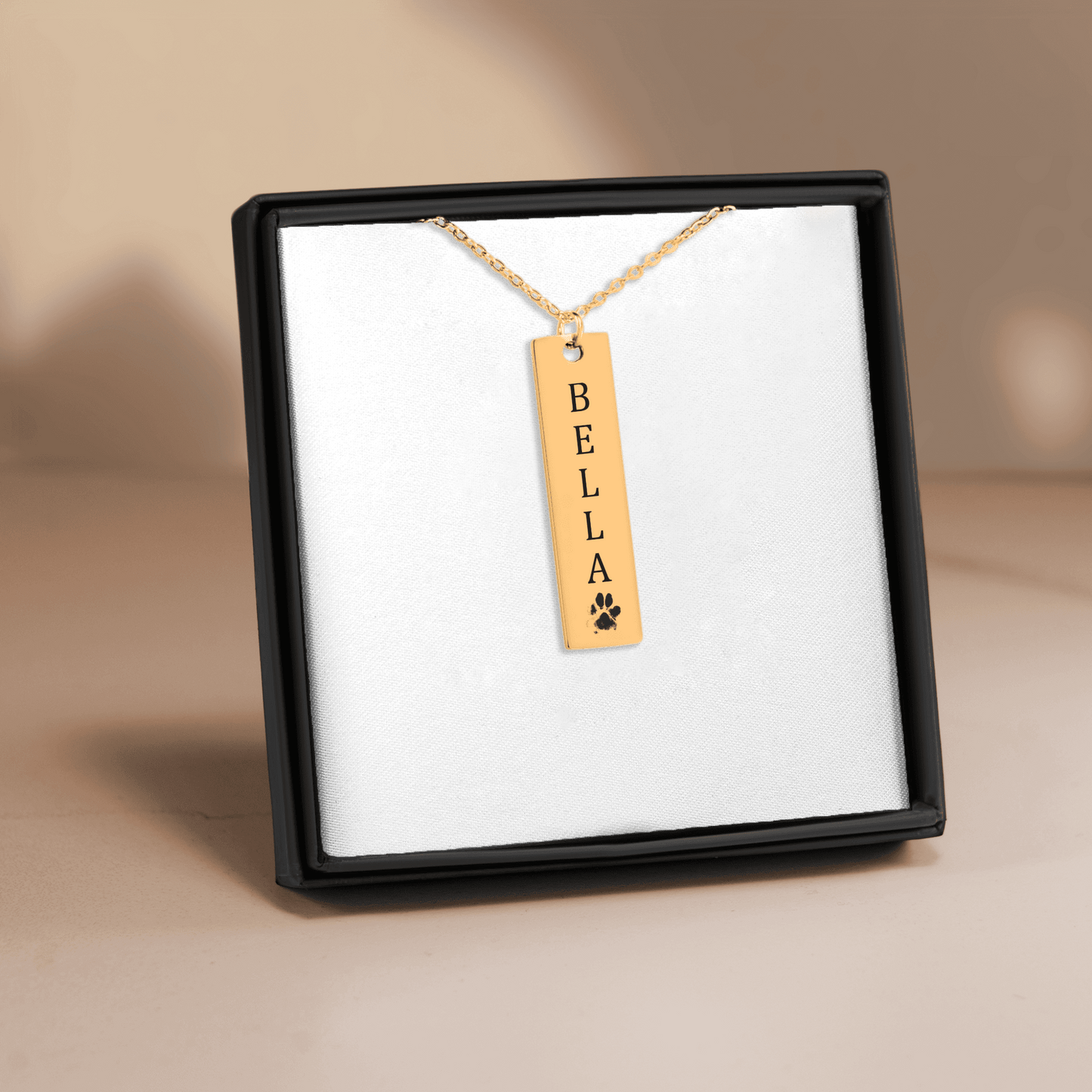 Pet's Name & Paw Print Necklace