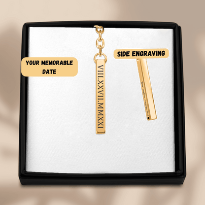 Roman Date Keychain