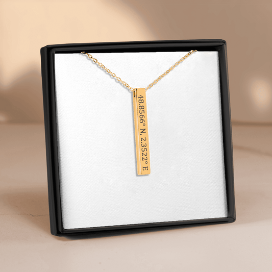 Coordinates Necklace Vertical Bar Necklace