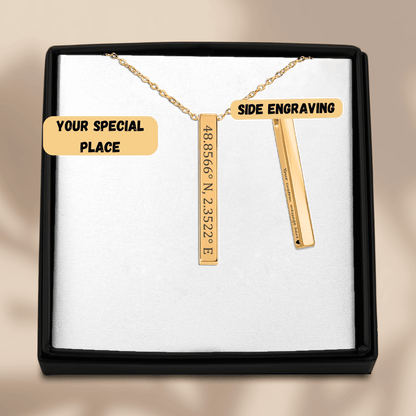 Coordinates Necklace Vertical Bar Necklace