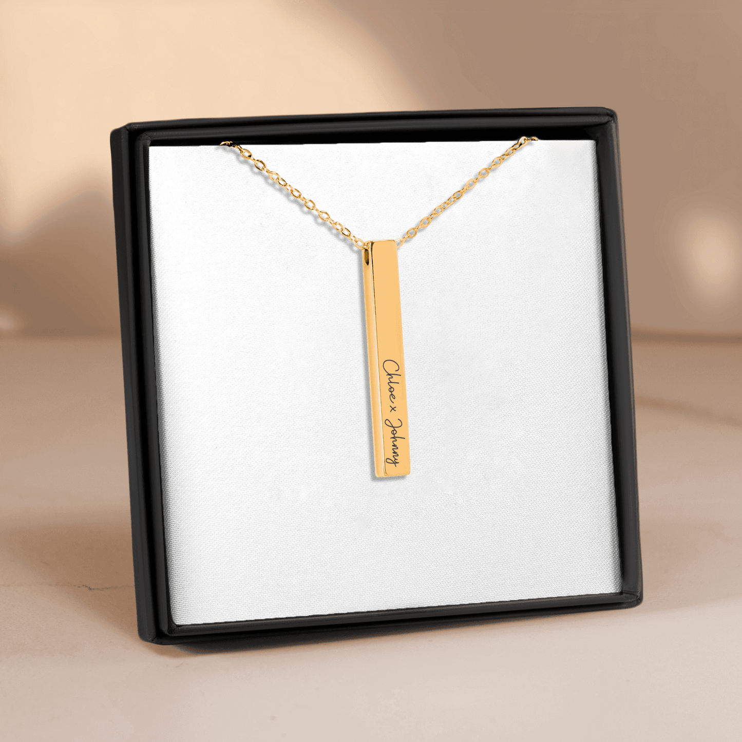 Custom Names Necklace, Vertical Bar Necklace