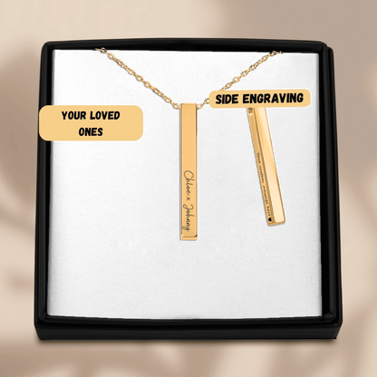 Custom Names Necklace, Vertical Bar Necklace