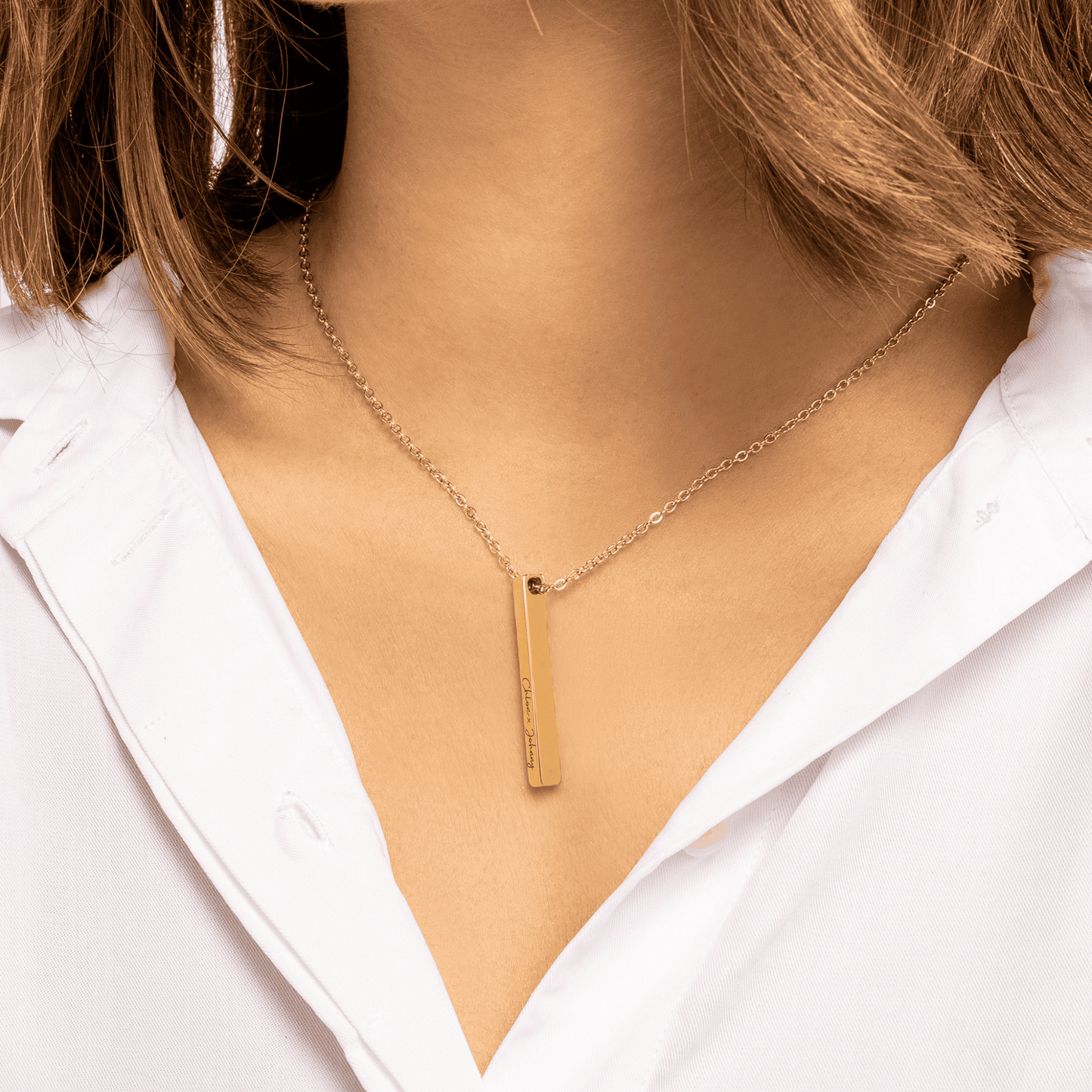 Custom Names Necklace, Vertical Bar Necklace