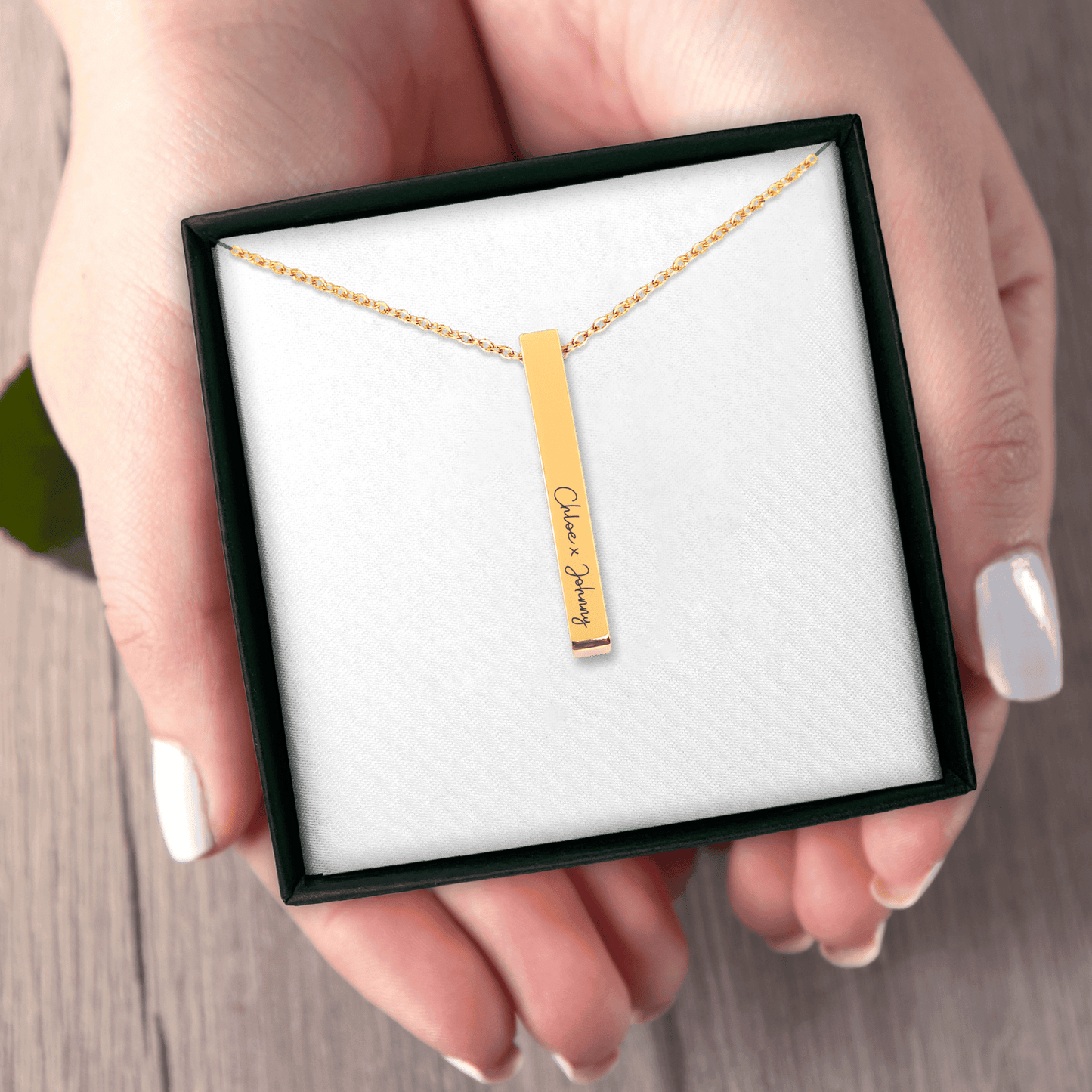 Custom Names Necklace, Vertical Bar Necklace