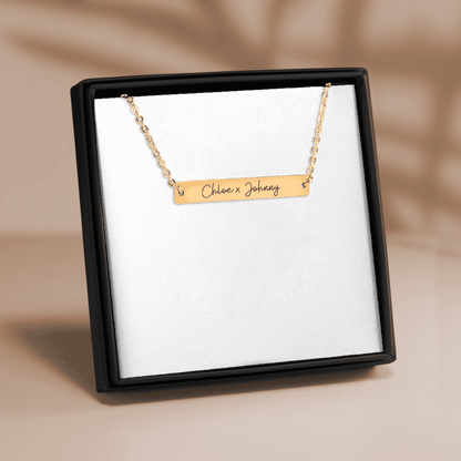 Name Tag Horizontal Bar Necklace